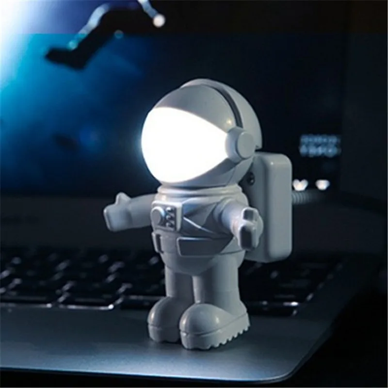 

Portable Spaceman Astronaut LED Night Light Adjustable Mini Reading Lamp USB Tube For Computer Laptop Pure White Lampada New
