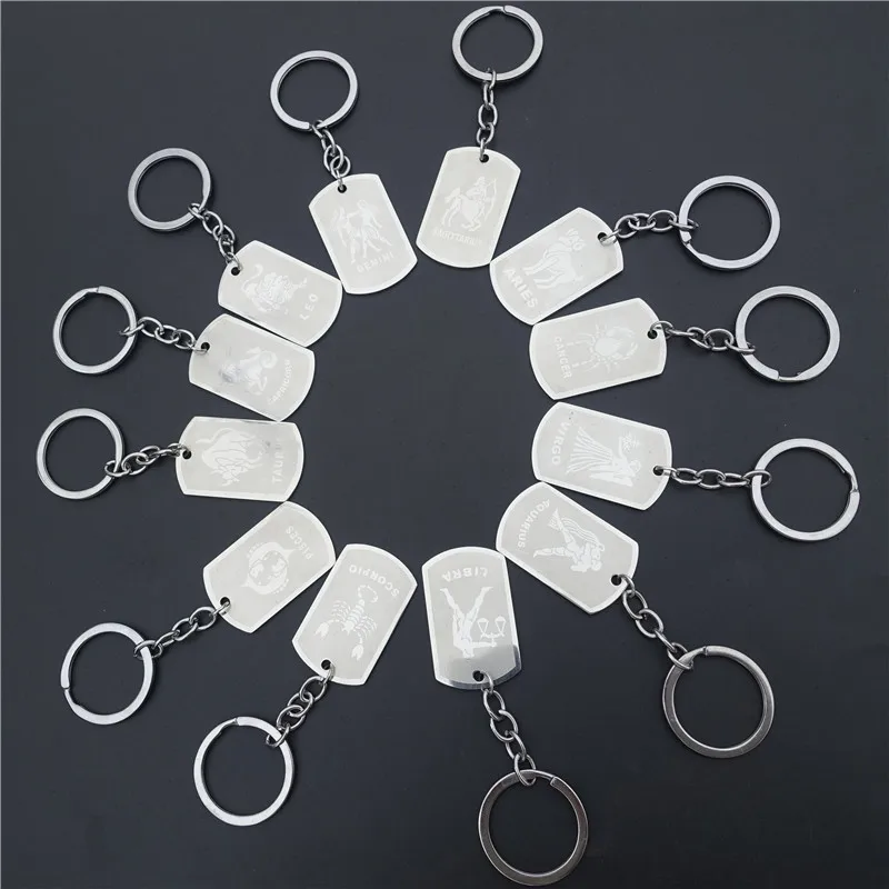 Нержавеющая сталь созвездий брелок зодиака 12 гороскоп Девы Близнецы Лев Телец