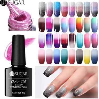 

UR SUGAR Rainbow Thermal UV Gel Polish Glitter Color Changing Gel varnish Soak Off UV Gel Varnish varnish Top Coat