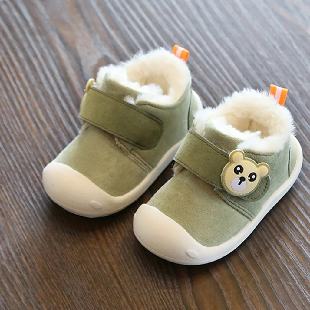 Ботинки для малыша и обувь для девочек; плюшевые зимние ботинки для мальчиков; детская зимняя обувь; теплая хлопковая обувь с героями мультфильмов;# C