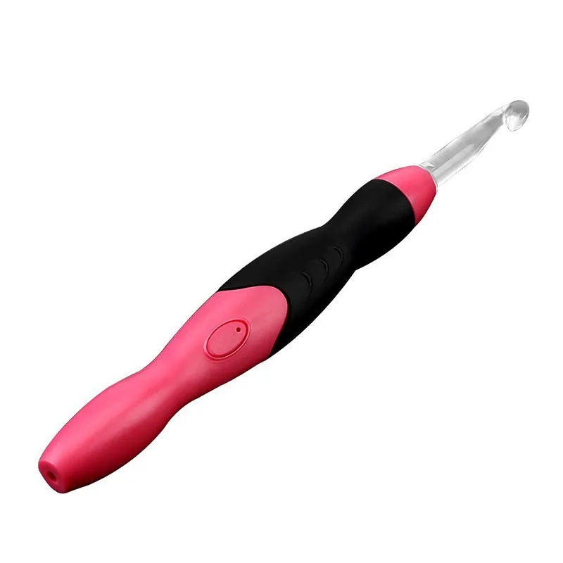USB Charging LED Glow Crochet Hook With Led 9 Sizes Hooks Emergency Lighting Knitting Needles Replaceable Top Hook Sewing Tools