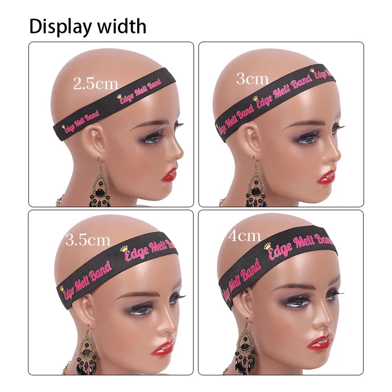 Elastic Band For Wigs To Lay Edges 1Pcs/Lot Wig Grip Headband For Lace Frontal Wigs Black Edge Melt Band With Magic Sticker