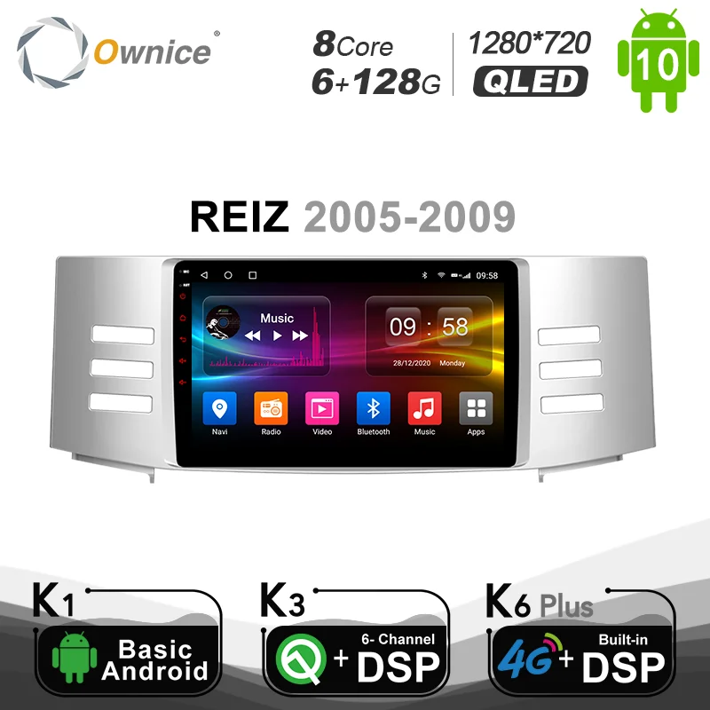 6G + 128G Ownice Android 10,0 автомобиль радио плеер GPS Navi для Toyota Reiz Mark X 2005 2006 2007 2008 2009 DVD 4 аппарат не привязан к оператору сотовой связи 1280*720 SPDIF