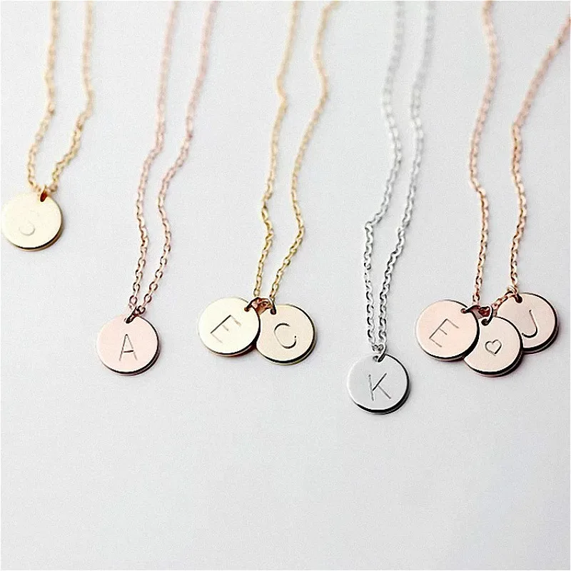 

1pc Pendant Necklace Party Favors Gift for Girlfriend Initial Letter Valentines Day Presents Bridesmaid Gift Wedding Souvenir