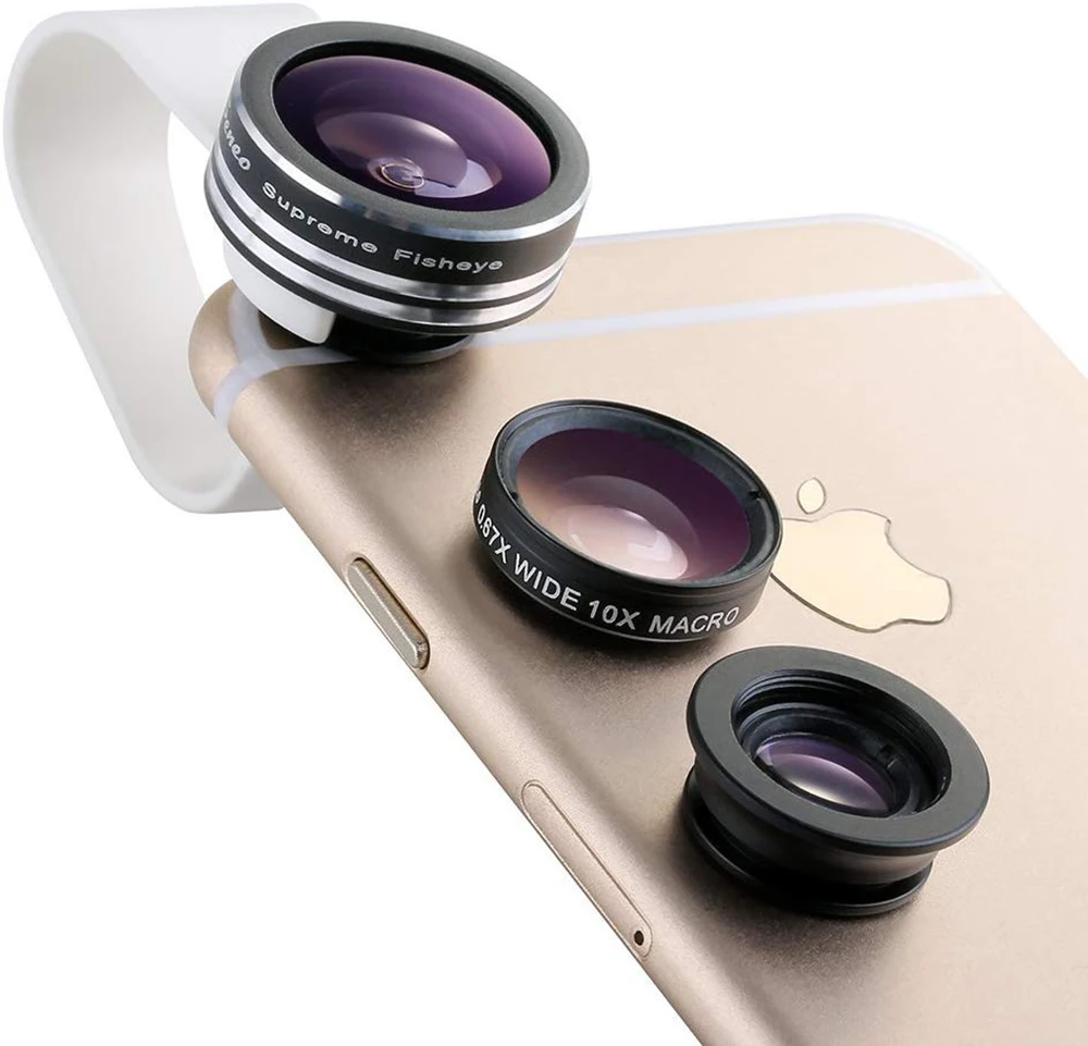 Seneo EF1 3 In 1 Angle Macro Fisheye Lens Camera Kits Mobile Phone Fish Eye Lenses With Clip 0.67x Wide Angle for iPhone Samsung (7)