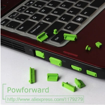 Для hp asus dell acer Lenovo Huawei toshiba MSI красочная силиконовая Пылезащитная Заглушка Крышка Пробка для ноутбука пылезащитные заглушки - Цвет: Green