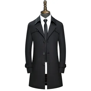 

2019 Spring Autumn Casual Slim Fit Veste Homme Longue