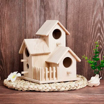 

TTLIFE Nest House Wooden Box Wall-mounted Outdoor Birdhouse Bird Rest Bed Cage Home Garden Yard Decor Breeding Nest Container