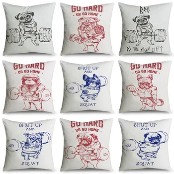 

Decorative Fitness Gog Nordic Cushion Cover Polyester Throw Animal Geometry Home Decoration Chair Pillow Cover For Sofa Pillow