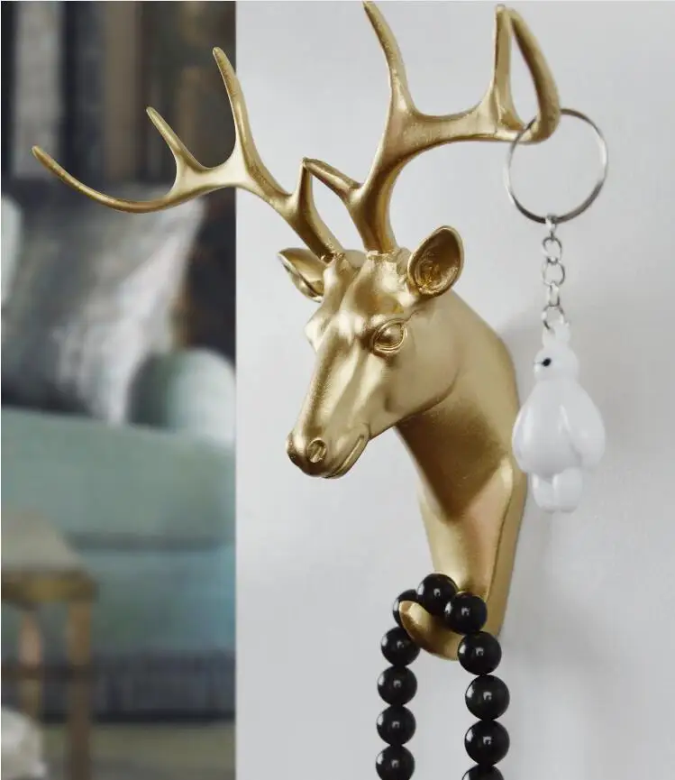 Настенный крючок вешалка с креативными животными для носорога оленя лошади