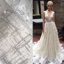 Многоцветный Кристалл Блестки Золотой квадрат плед Полосатый кружево блесток ткань свадебное платье ткань