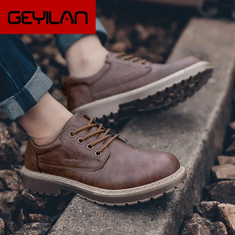 

England Luxury Leather Shoes Men Formal Dress Fashion Oxfords Spring Autumn New Low-cut Lace-up Non-slip Outdoor Mens Shoes