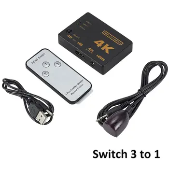 

Mini Switcher 4K HD1080P 3 5 Port Switch Selector Splitter With Hub IR Remote Controller for hdTV DVD TV BOX Z2 28GE