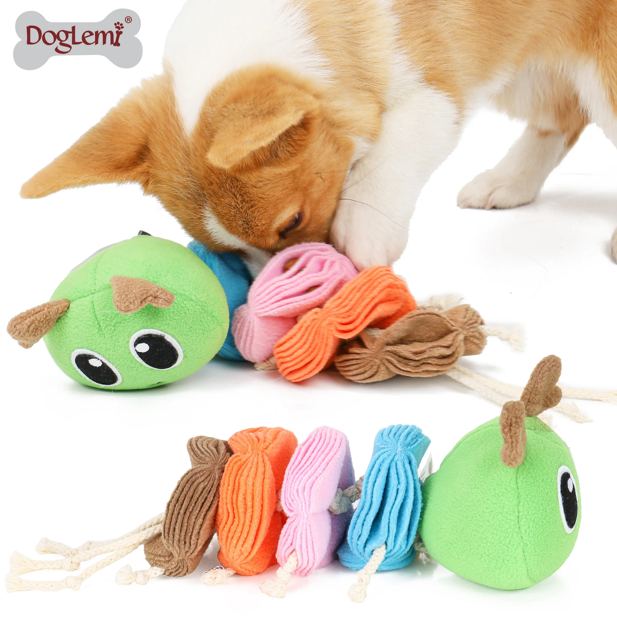 

Dog Snuffle Toy Cute Caterpillar Shape Pet chew Training Toys For Dog Toy Cotton Rope Teeth Cleaning Toy Drop Shipping