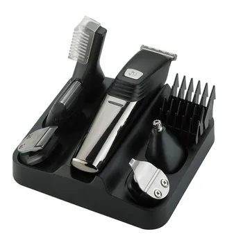 

6 In 1 Trimmer Haircut Kit Wireless USB Charging Rechargeable Waterproof Low Noise Professional Grooming Kit Face Beard Trimmer