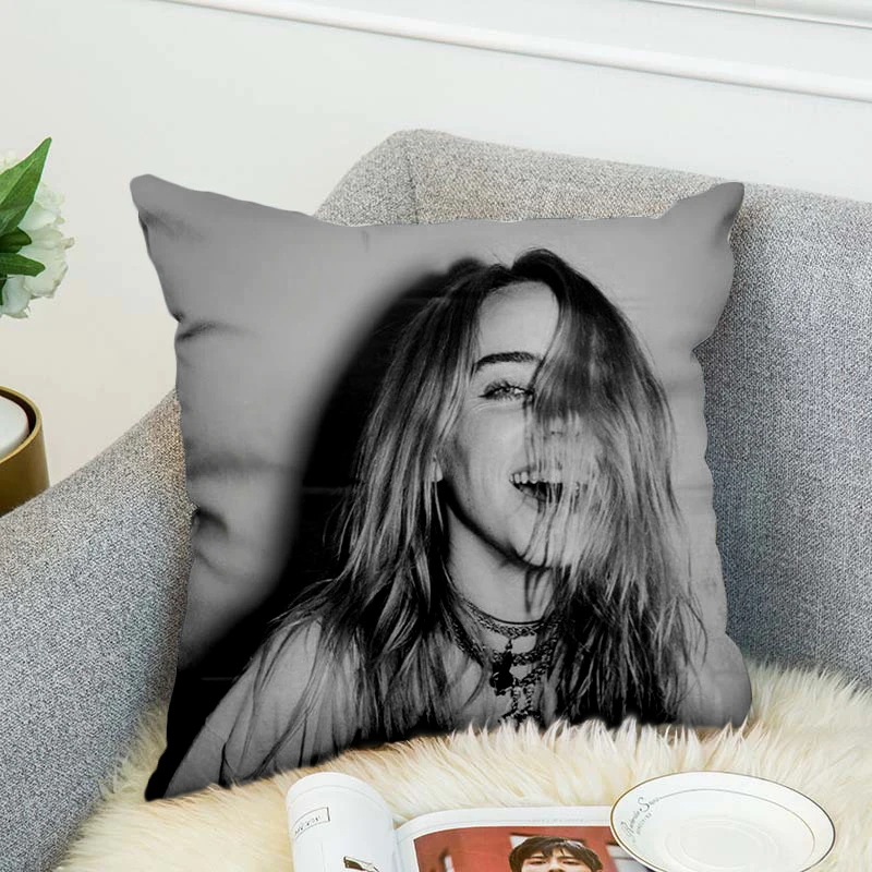 billie eilish Pillow Case Polyester Decorative Pillowcases Throw Pillow Cover style-3