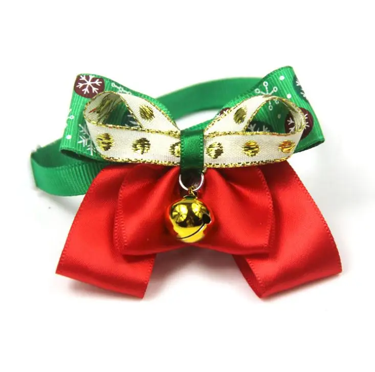 

1 Pieces Cute Christmas Pet Supplies Handmade Ribbon Dog Bow Ties 8 Colors Cat Neck Tie Dog Accessories