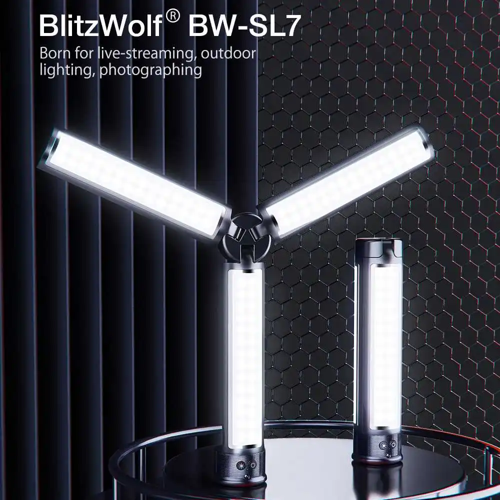 BlitzWolf BW-SL7 Fill Lights 3 Lighting Groups Flashes Lights description image