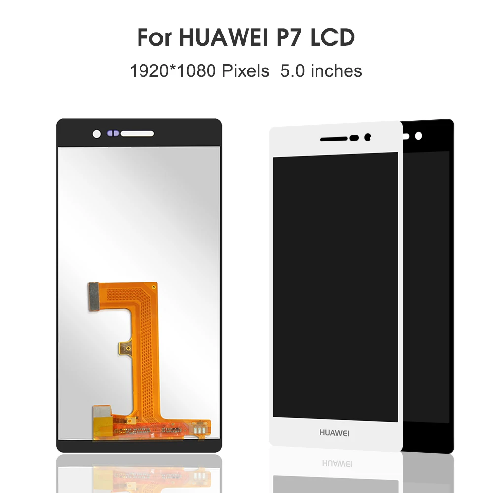 

5.0 Inch P7 Screen For Huawei P7 Display Ascend P7 LCD Touch Screen Digitizer with Frame Replacement Black White No Dead Pixel