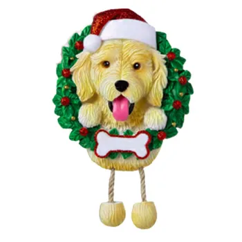 

Cute PVC Dog Christmas Tree Decorations Hanging Pendant Pets Craft Ornament Christmas Window Decorations for Home New Year
