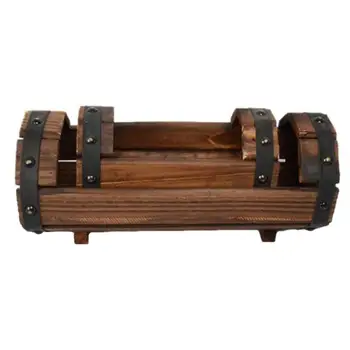 

2PCS/Set Half Barrel Planter Anticorrosive Carbonized Flower Container for Office