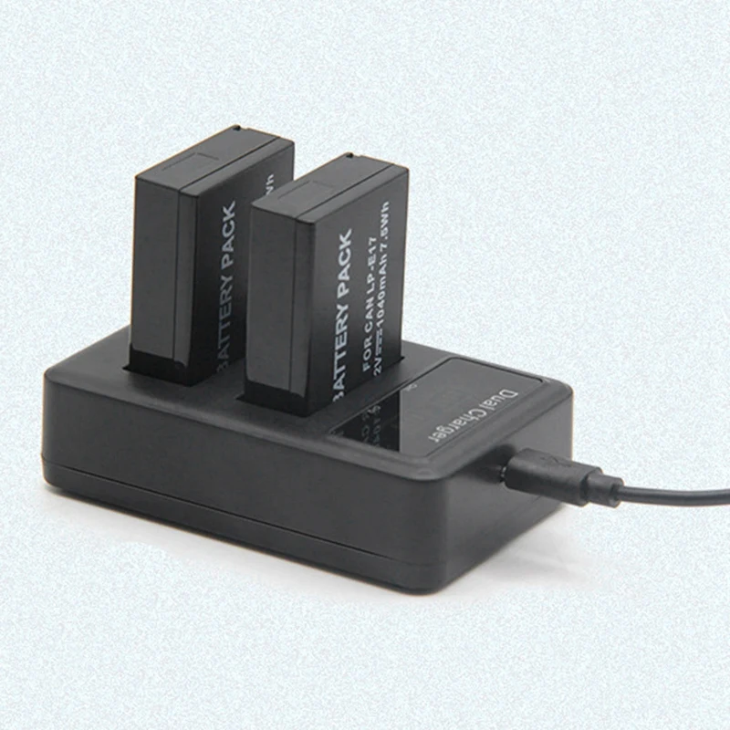 FFYY-Lcd Dual Usb зарядное устройство для Lp-E17 Lpe17 Lp E17 батарея для камеры Canon Eos M3 M5 M6 Kiss X8I 750D 760D T6I T6S 800D