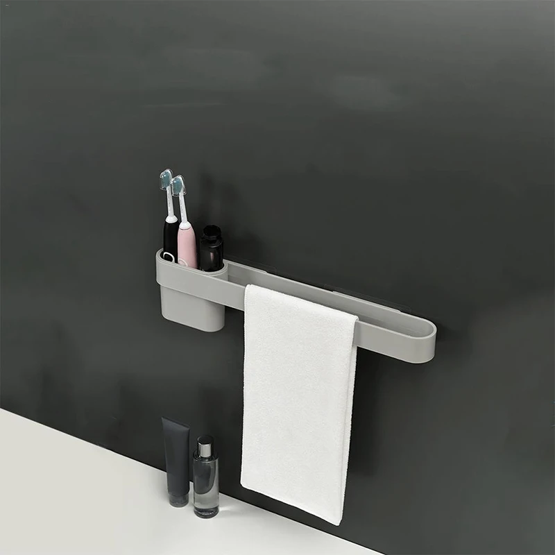 New New Bathroom Punch-Free Washing Shelf Wall-Mounted Toothbrush Toothpaste Storage Box Towel Rack Kitchen Organizer