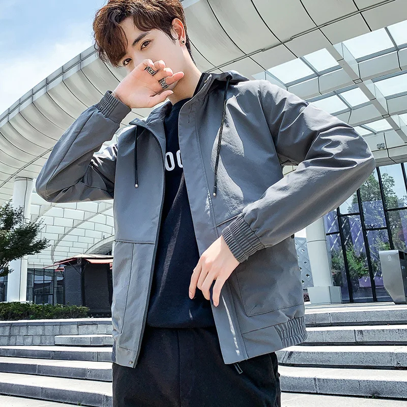 

Spring And Autumn Jacket Men's Fitted New Style Popular Versatile Handsome Clothes Korean-style Trend Hooded Men's Casual Coat