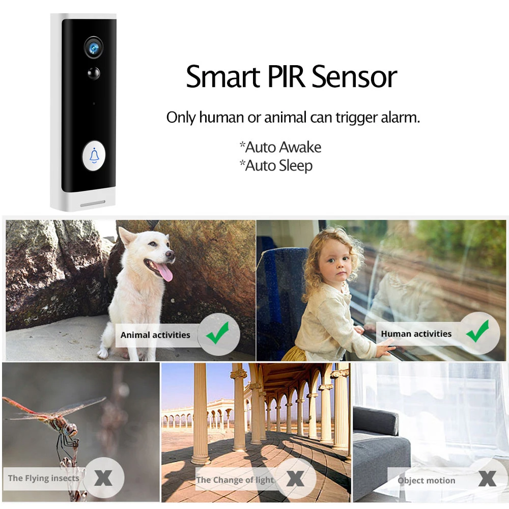 Mini Tuya 1080P WIFI Video Doorbell Wireless Smart Home Door Bell Camera 2MP Two Way Audio PIR Motion Detection Doorbell Camera