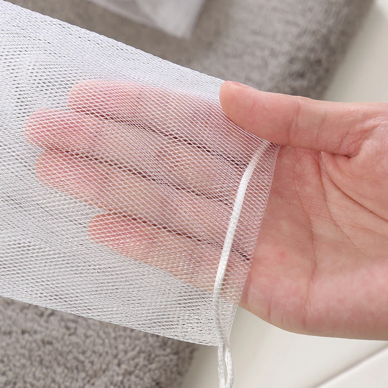 100PCS Clean Foaming Mesh Bag Portable Hangable Soap Saver Bag Bath Shower Foaming Mesh Net Cleansing Delicate Foam Network 6