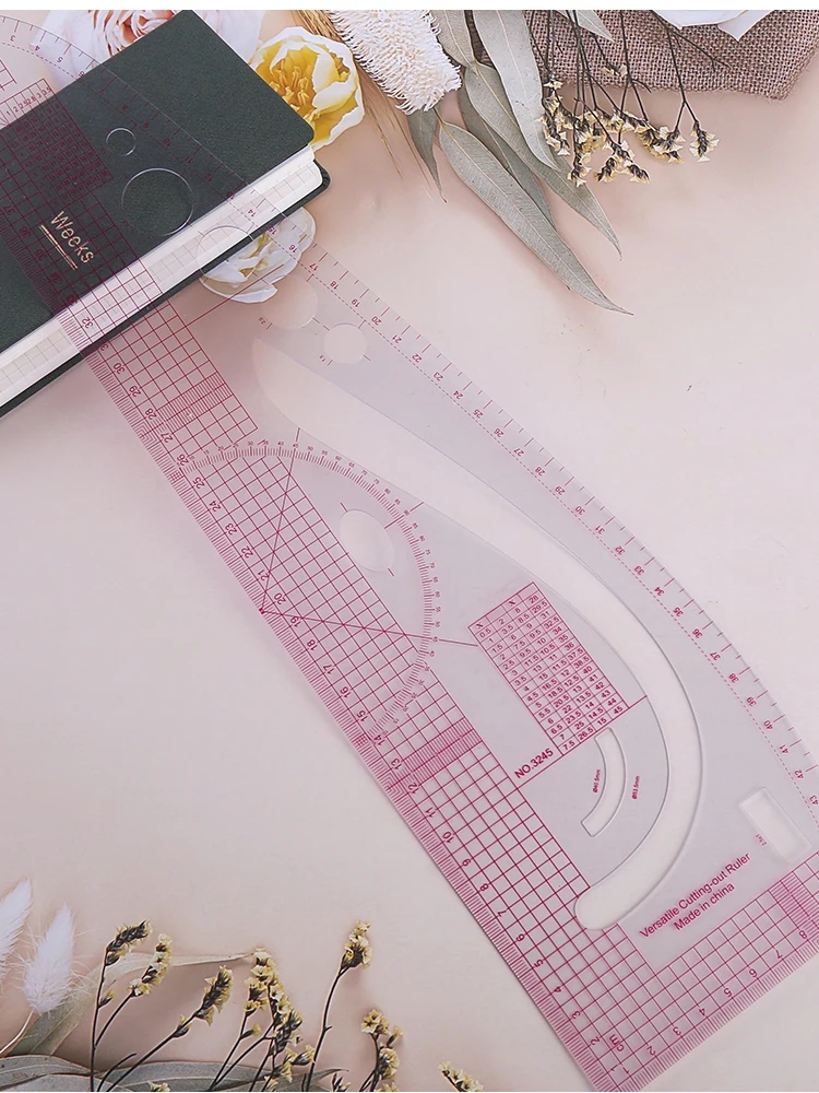 MIUSIE French Curve Rulers Multi-function Ruler Fashion Design Rulers for Fabric Cutting Sewing Measure Template Metric Ruler