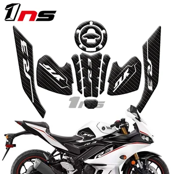 

New pattern motorcycle 3D carbon fiber tank buffer pad protection decal protective sticker for Yamaha YZF R3 YZFR3 2019