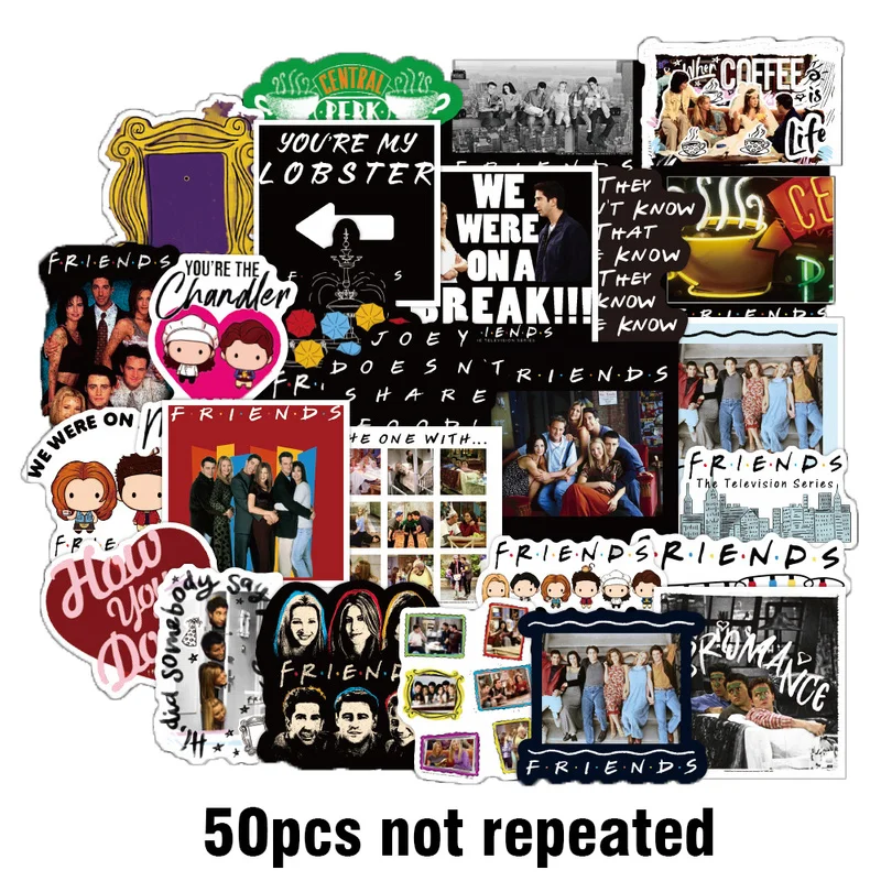 

50pcs New Friend TV Show American TV Series Stickers Graffiti Sticker for Guitar Laptop Helmet Car Motorcycle Waterproof Decals