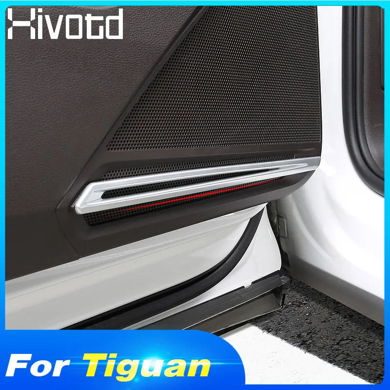 

Hivotd For VW Tiguan MK2 2019 ABS Inner Door Stereo Speaker Audio Sound Decoration Strip Cover Trim Interior Refit Car Styling