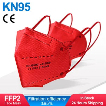 

KN95mask Red FFP2 Mask Filter Mask Reuseable Safety filter Respirator Face Mask Mouth Dustproof Mascarillas CE FPP2 Kn95 Mask