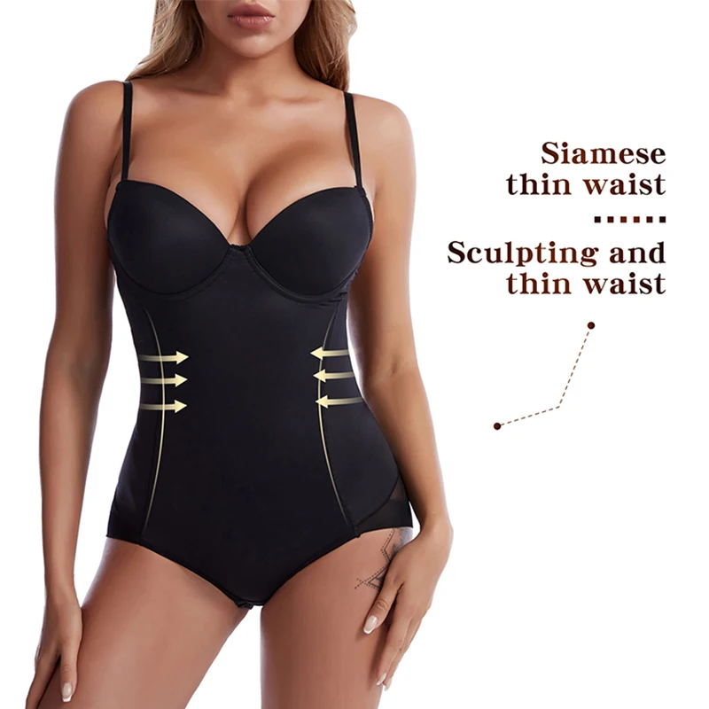 Damen Ofschlankungsbody Eendeel Shapewear Tops Bauchkontroll Hënnerlifter Kierperformer Camisol Ënnerwäsch mat agebautem_voghion.com