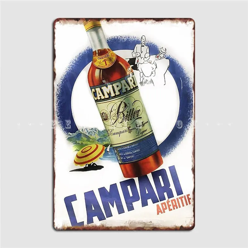 Campari Apertium Vintage Poster Metal Sign Garage Decoration Cinema Soggiorno Garage Club Design Tin Sign Poster