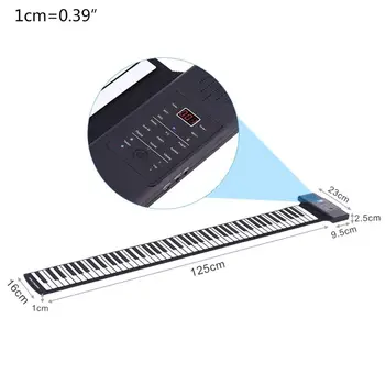 

Portable 88-key Folding Hand-rolled Electronic Keyboard Silicone Roll Up Piano