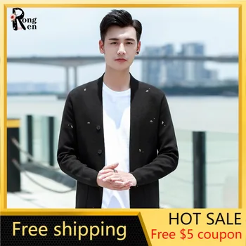 

Men's British Cardigan Cotton Knitwear Autumn Winter New Clothes Casual Embroidered Sweaters Winter Mens Clothes Man Coat