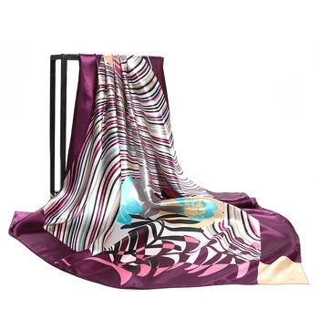 

Luxury Brand Spring New 90cm Large Square Silk Scarf Printed Women Soft Headscarf shawl scarves winter blanket chiffon hijab