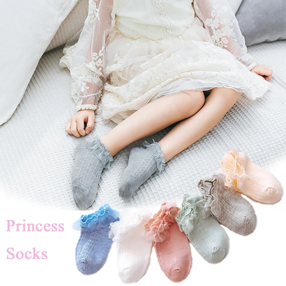 

Spring Summer Candy Colors Retro Lace Ruffle Frilly Ankle Short Socks Kids Princess Baby Kid Girl Socks 1 Pair