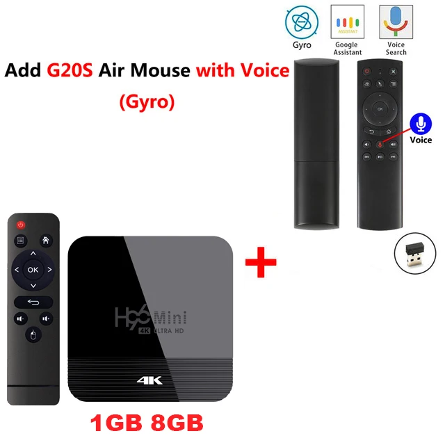 1G 8G-G20S Smart tv Box H96 Mini H8 Android 9,0 2G 16G RK3228A 2,4G/5G двойной wifi BT4.0 4K HD телеприставка Google Youtube Smart медиаплеер - Цвет: 1G 8G-G20S