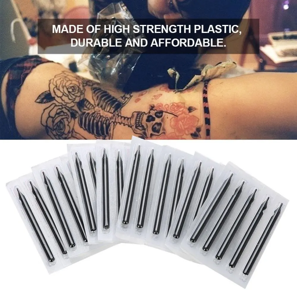 Tattoo Microblading Needles 50PCS Black Tattoo Long Tips 3/5/7/9/11/13/14/15/18RT Disposable Plastic Long Tattoo Tips Nozzle Tube for Supplies
