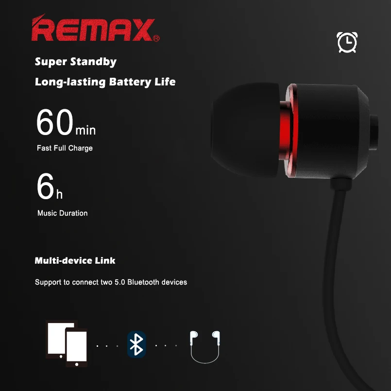 REMAX Wireless Headphones RB-S6 5.0 Bluetooth Professional Tuning Smart  Noise Reduction Earphones Multipoint Connection Earphone _ - AliExpress  Mobile