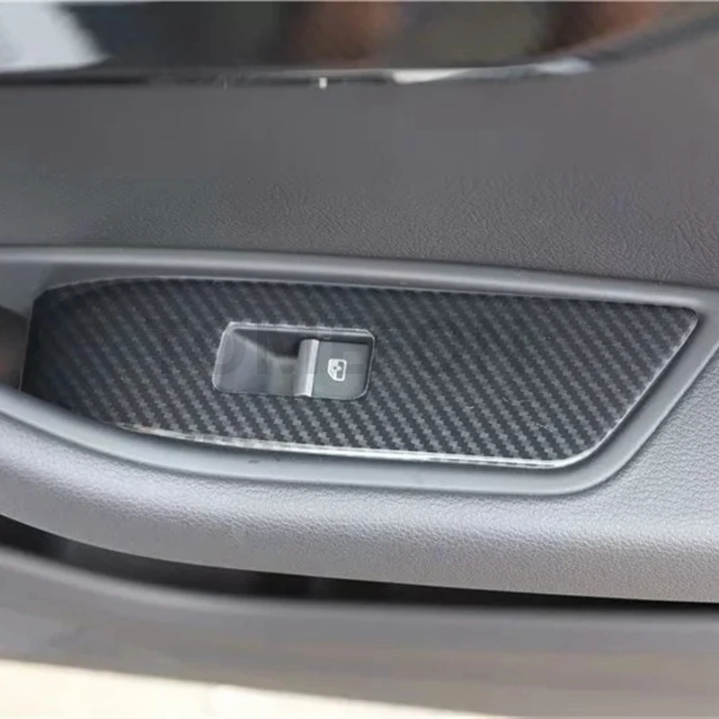 TOMEFON для Audi A4L A4 B9- LHD CarbonFiber автомобильный внутренний подлокотник панель окно Лифт крышка наклейка внутренняя отделка Аксессуары