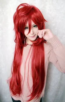 

Anime Black Butler Grell Sutcliff Long Red Cosplay Wig Heat Resistent Hair Wigs