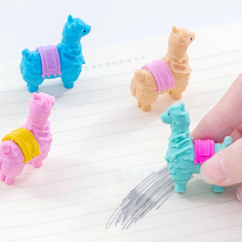 Novel cute cute pet alpaca eraser Cartoon pencil writing correction rubber Supplies Child gift office school stationery