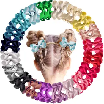 

40 Pieces Baby Girls Fully Lined Hair Pins Glitter Tiny 2" Hair Bows Alligator Clips for Little Girls Infants Toddlers 20 Colors