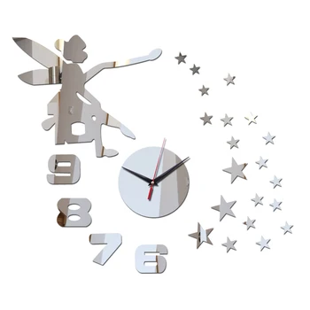 

new hot wall clock clocks acrylic mirror stickers home decor living room Europe design mirror needle quartz sticker