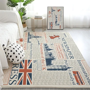 BeddingOutlet Newspaper Large Carpet for Living Room UK London Floor Mat Magazine Decorative Rugs News Letters Classic Tapis 5